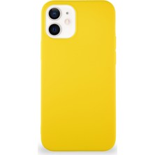 Kzy Apple iPhone 12 Mini Kılıf Soft Premier Renkli Silikon Kapak - Sarı