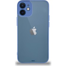 Kzy Apple iPhone 12 Mini Kılıf Kamera Korumalı Ultra Ince Kapak - Mavi