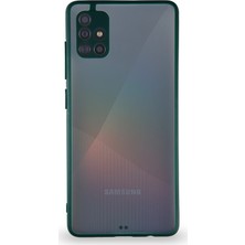 Kzy Samsung Galaxy A51 Kılıf Kamera Korumalı Ultra Ince Kapak - Koyu Yeşil