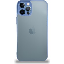Kzy Apple iPhone 12 Pro Max Kılıf Kamera Korumalı Ultra Ince Kapak - Mavi
