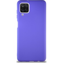 Kzy Samsung Galaxy A12 Kılıf Soft Premier Renkli Silikon Kapak - Mor