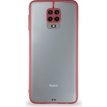 Kzy Xiaomi Redmi Note 9s Kılıf Kamera Korumalı Ultra Ince Kapak - Kırmızı