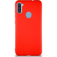 Kzy Samsung Galaxy M11 Kılıf Soft Premier Renkli Silikon Kapak - Kırmızı