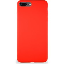 Kzy Apple iPhone 8 Plus Kılıf Soft Premier Renkli Silikon Kapak - Kırmızı