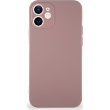 Kzy Apple iPhone 12 Mini Kılıf Soft Premier Renkli Silikon Kapak - Pudra