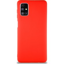 Kzy Samsung Galaxy M51 Kılıf Soft Premier Renkli Silikon Kapak - Kırmızı