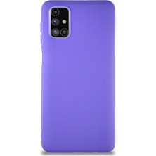 Kzy Samsung Galaxy M51 Kılıf Soft Premier Renkli Silikon Kapak - Mor