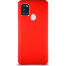 Kzy Samsung Galaxy A21S Kılıf Soft Premier Renkli Silikon Kapak - Kırmızı
