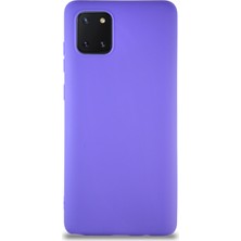 Kzy Samsung Galaxy A81 Kılıf Soft Premier Renkli Silikon Kapak - Mor