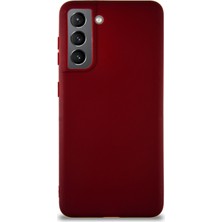 Kzy Samsung Galaxy S21 Kılıf Soft Premier Renkli Silikon Kapak - Mürdüm