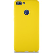Kzy Huawei P Smart Kılıf Soft Premier Renkli Silikon Kapak - Sarı