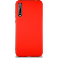 Kzy Huawei Y8P Kılıf Soft Premier Renkli Silikon Kapak - Kırmızı