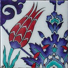 Can Seramik 10  x  10 cm El Yapımı Iznik Çini Karo