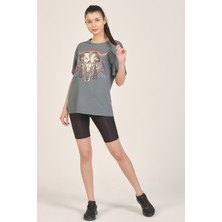 Mascarano Antrasit Baskılı T-Shirt