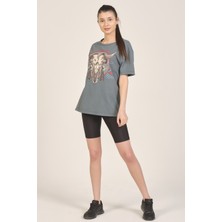 Mascarano Antrasit Baskılı T-Shirt