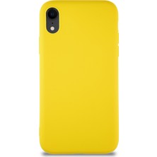 Case World Apple iPhone Xr Kılıf Soft Premier Renkli Silikon Kapak - Sarı