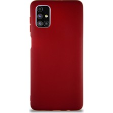 Case World Samsung Galaxy M51 Kılıf Soft Premier Renkli Silikon Kapak - Mürdüm
