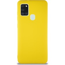 Case World Samsung Galaxy A21S Kılıf Soft Premier Renkli Silikon Kapak - Sarı
