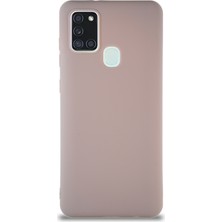 Case World Samsung Galaxy A21S Kılıf Soft Premier Renkli Silikon Kapak - Pudra