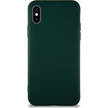 Case World Apple iPhone Xs Kılıf Soft Premier Renkli Silikon Kapak - Yeşil