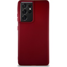 Case World Samsung Galaxy S21 Ultra Kılıf Soft Premier Renkli Silikon Kapak - Mürdüm
