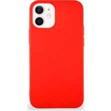 Case World Apple iPhone 12 Kılıf Soft Premier Renkli Silikon Kapak - Kırmızı