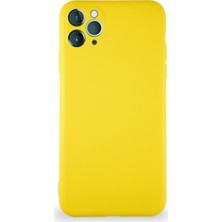 Case World Apple iPhone 11 Pro Max Kılıf Soft Premier Renkli Silikon Kapak - Sarı