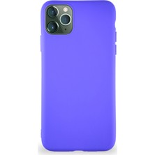 Case World Apple iPhone 11 Pro Max Kılıf Soft Premier Renkli Silikon Kapak - Mor