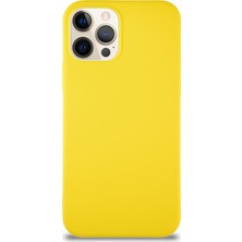 Case World Apple iPhone 12 Pro Kılıf Soft Premier Renkli Silikon Kapak - Sarı