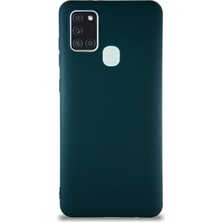 Case World Samsung Galaxy A21S Kılıf Soft Premier Renkli Silikon Kapak - Yeşil