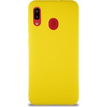 Case World Samsung Galaxy A20 Kılıf Soft Premier Renkli Silikon Kapak - Sarı