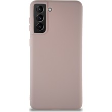 Case World Samsung Galaxy S21 Plus Kılıf Soft Premier Renkli Silikon Kapak - Pudra