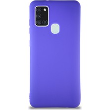 Case World Samsung Galaxy A21S Kılıf Soft Premier Renkli Silikon Kapak - Mor