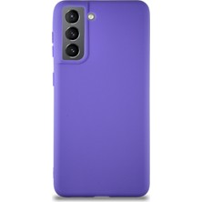 Case World Samsung Galaxy S21 Kılıf Soft Premier Renkli Silikon Kapak - Mor