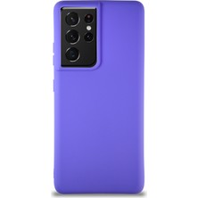 Case World Samsung Galaxy S21 Ultra Kılıf Soft Premier Renkli Silikon Kapak - Mor