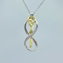Gümüşhane Silver Gümüş Sarılan Kolye Rose Altın Kaplama Sarılan Kolye