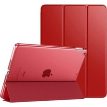 Teknetstore Apple iPad 5. / 6. Nesil 2017 / 2018 9.7" Kılıf Smart Cover Katlanabilir Standlı Akıllı Kapak Uyku Modlu Kırmızı