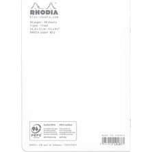 Rhodia Basic A5 Çizgili Defter Beyaz Kapak 48 Yaprak