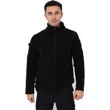 Asker Marketi Çok Cepli Siyah Tactical Polar - Taktik Askeri Outdoor Polar