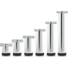 Tuğra Ayarlanabilir Pingolu Krom Mobilya Dolap Ayağı Metal 4'lü 20 cm