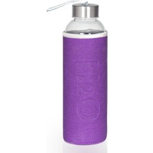 Tohana Cam Matara Deri Kılıflı Suluk 500 ml Mor