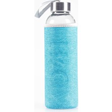 Tohana Cam Matara Deri Kılıflı Suluk 500 ml  Mavi