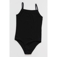 Anıt Lingerie Kız Çocuk 6'lı Paket Pamuklu Siyah Ip Askılı Çıtçıtlı Badi