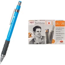 Tombow Uçlu Kalem SH-300 Grip Açık Mavi 0.5 mm + 12 Tüp Tombow 0.5mm 2b Min