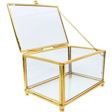Dantelux Kapaklı Cam Kutu (15X10X8 Cm) 82703-C04 Gold