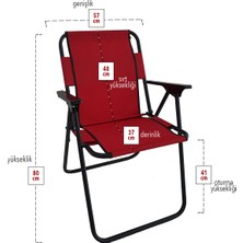 Bofigo Kamp Sandalyesi Katlanır Sandalye Piknik Sandalyesi Plaj Sandalyesi - Kırmızı