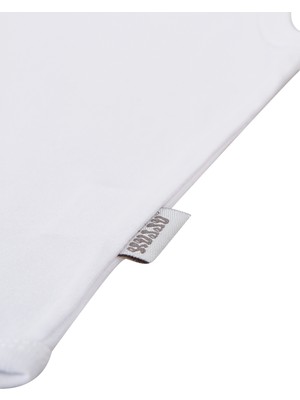 Kujju Civil Baby Basic Ribana Bisiklet Yaka 5'li Çıtçıtlı Badi 12-24 Ay Beyaz