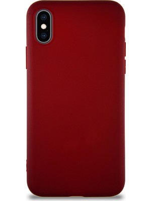 Caseart Apple iPhone x Kılıf Soft Premier Renkli Silikon Kapak - Mürdüm