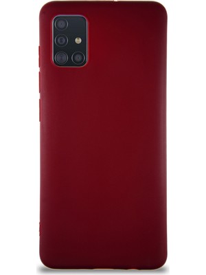 Caseart Samsung Galaxy A51 Kılıf Soft Premier Renkli Silikon Kapak - Mürdüm