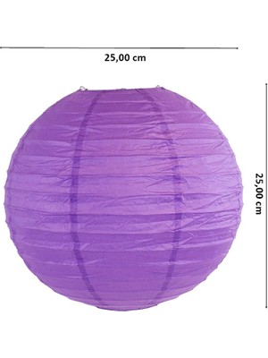 Süsle Bebek ve Parti Kağıt Top Fener, 25,00 cm - Mor